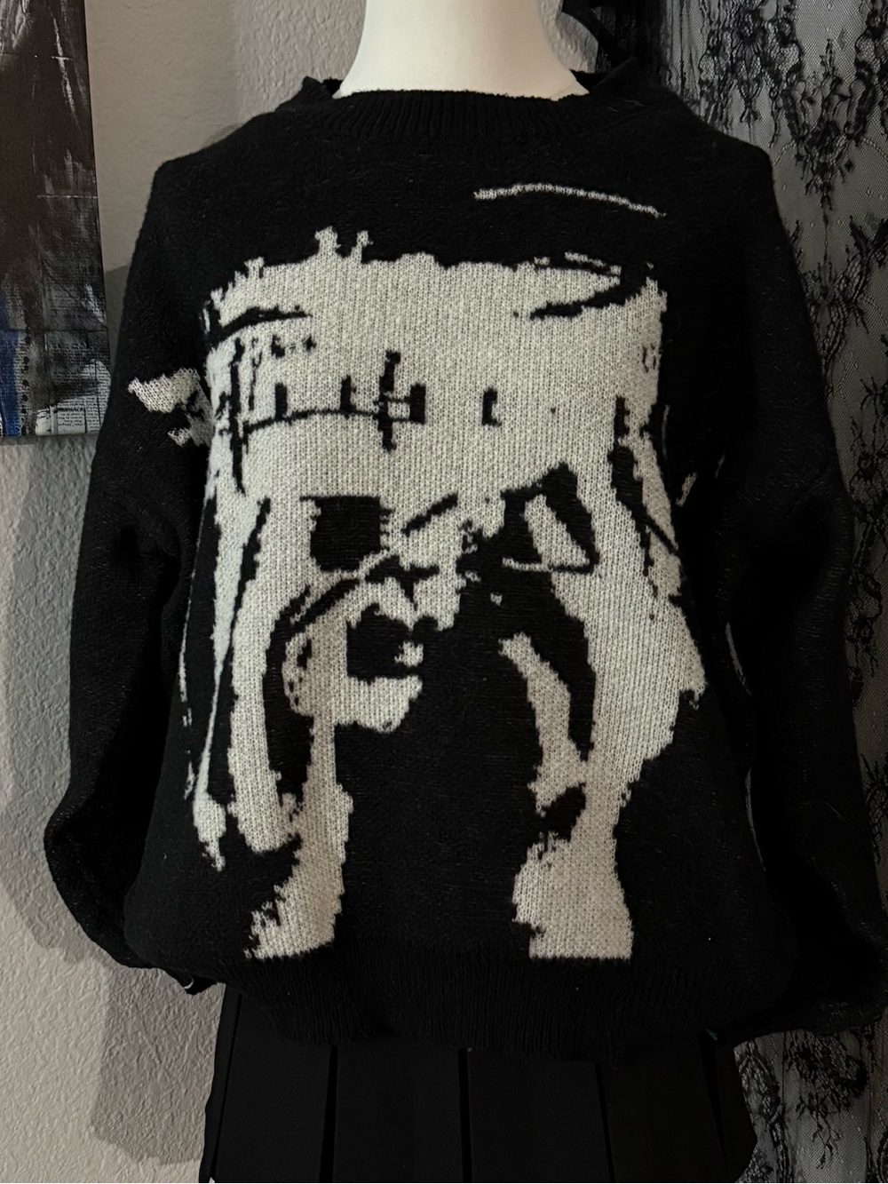GRAPHIC Y2K KNIT SWEATER